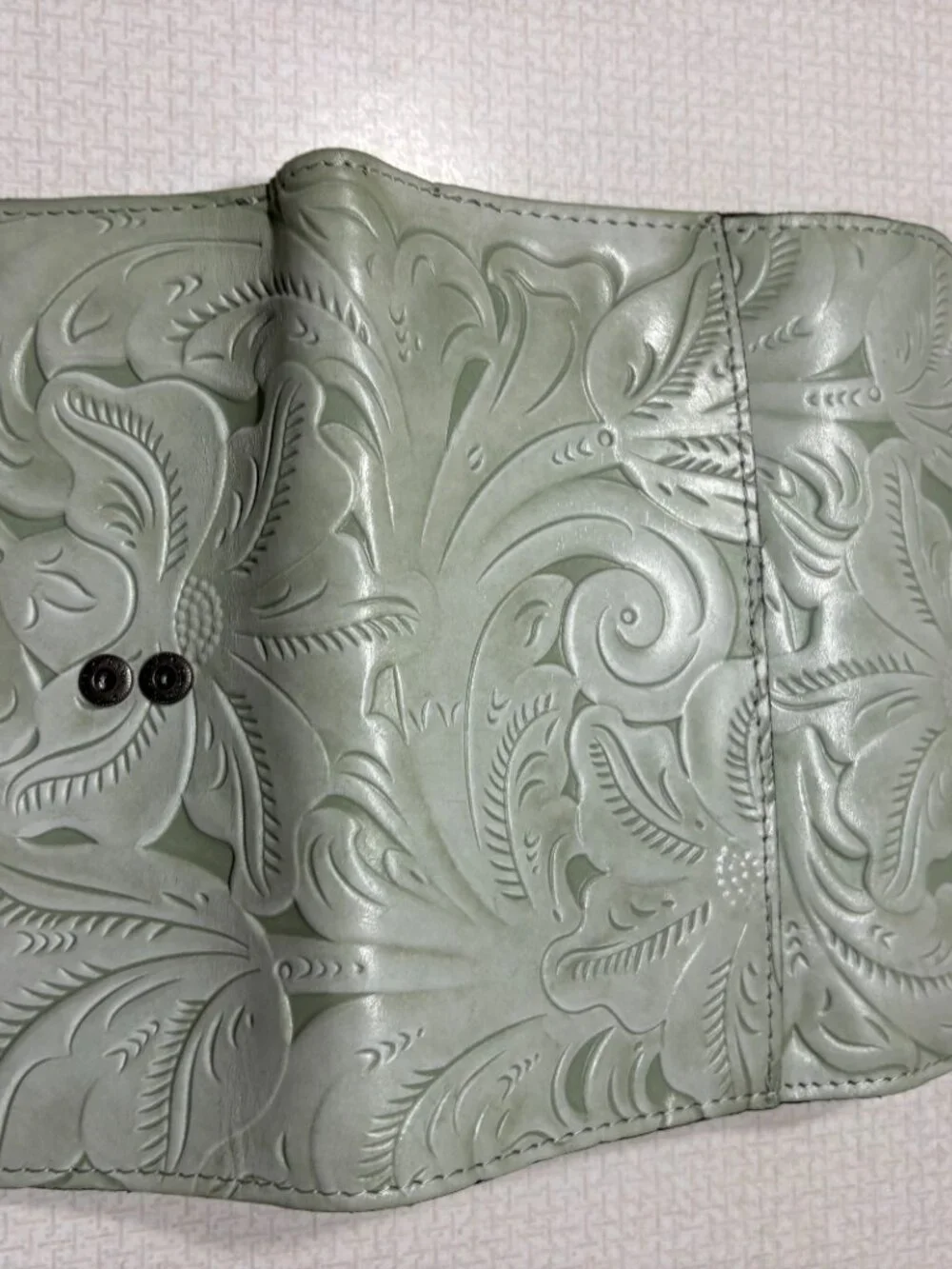 Like new Patrica Nash Embossed Mint Green Bifold Wallet